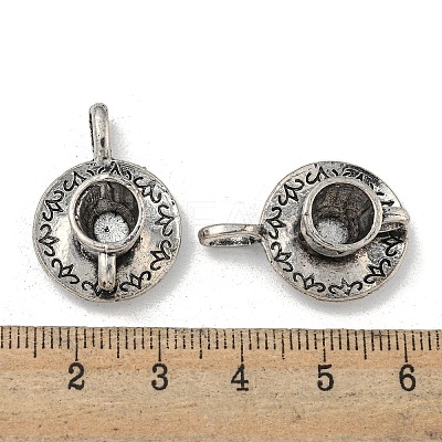 Coffee Cup Tibetan Style Alloy Pendants TIBEP-A13415-AS-NR-1
