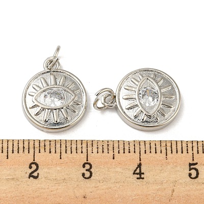 Rack Plating Brass Micro Pave Cubic Zirconia Pendants KK-A200-19P-1