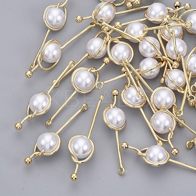 ABS Plastic Imitation Pearl Pendants KK-S354-009-NF-1
