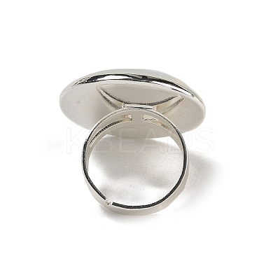 Opalite Round Adjustable Rings RJEW-K371-09S-28-1