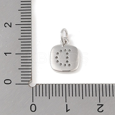 Rack Plating Brass Micro Pave CLear Cubic Zirconia Charms KK-E110-14P-D-1
