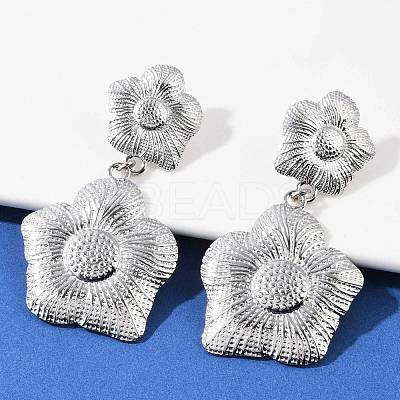 304 Stainless Steel Dangle Stud Earrings EJEW-G423-14P-1