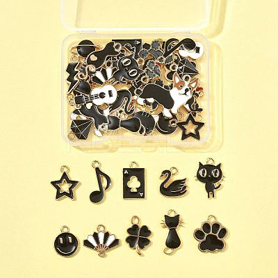 40Pcs 20 Styles Alloy Enamel Charms ENAM-FS0003-38B-1