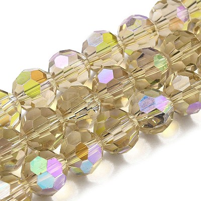 Electroplate Transparent Glass Beads Strands EGLA-A035-T10mm-L22-1