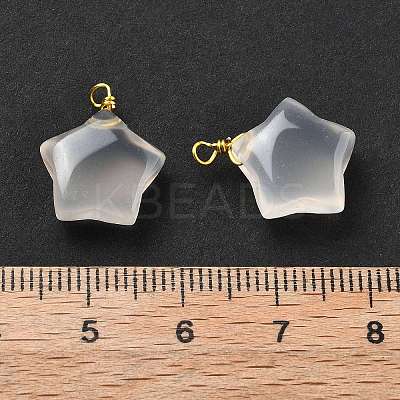 Natural Agate Star Pendants G-U025-03G-1
