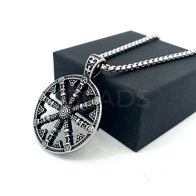 Vintage 304 Stainless Steel Viking Anchor Pendant Necklaces for Men VB2493-1