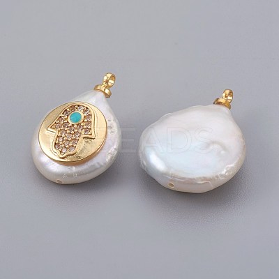 Natural Cultured Freshwater Pearl Pendants PEAR-F008-05G-1
