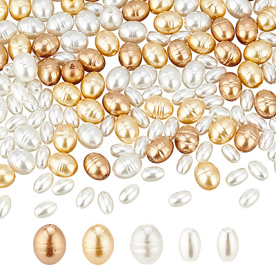 180Pcs 5 Style Glass Imitation Pearl Beads GLAA-AR0001-64-1