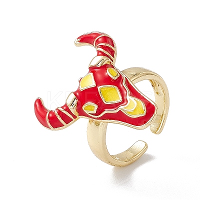 Enamel OX Head Open Cuff Ring RJEW-I086-01G-1