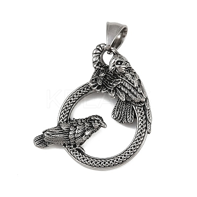 304 Stainless Steel Pendants STAS-V012-03AS-1