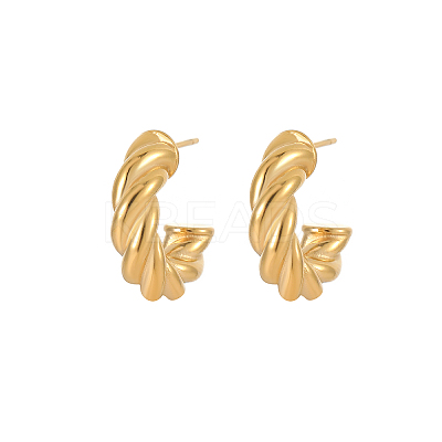 304 Stainless Steel Twist Earrings XR2285-4-1
