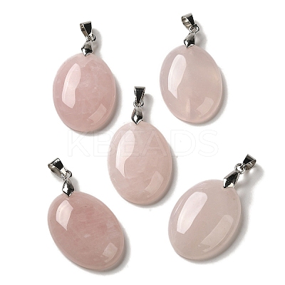 Natural Rose Quartz Pendants G-Z055-03P-12-1