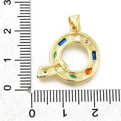 Brass Micro Pave Clear Cubic Zirconia Pendants KK-G521-01G-Q-01-1