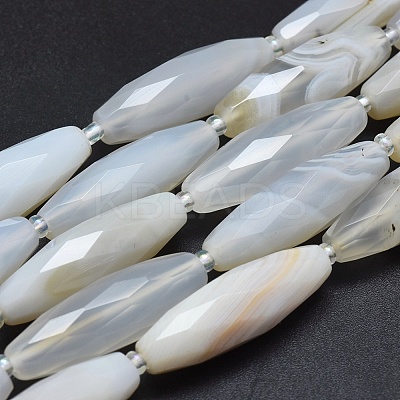 Natural White Agate Beads Strands G-O179-G01-2-1