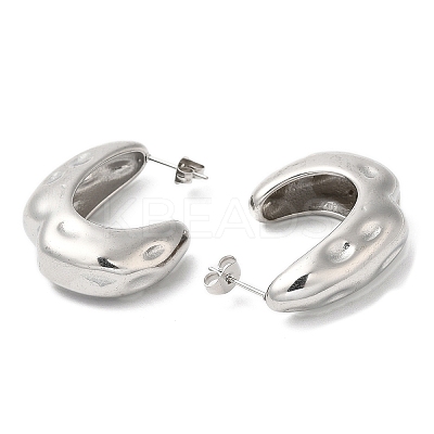 Non-Tarnish 304 Stainless Steel Twist Arch Stud Earrings EJEW-B026-12P-1
