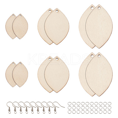 DIY Unfinished Wooden Pendant Earring Making Kits DIY-YS0001-16-1