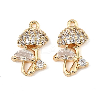 Brass Micro Pave Cubic Zirconia Pendants KK-C155-15G-01-1