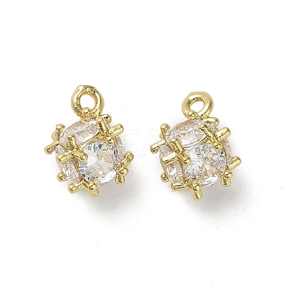 Brass Pave Cubic Zirconia Pendants KK-B142-11G-02-1