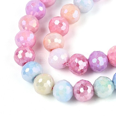 Anti-Tarnish Electroplate Glass Beads Strands GLAA-N056-8mm-01-1