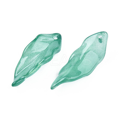 Transparent Spray Painted Glass Pendants X-GLAA-N035-017-F04-1