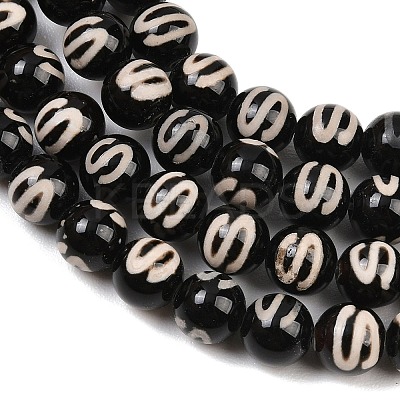 Tibetan Style dZi Beads Strands G-G328-A05-8mm-1
