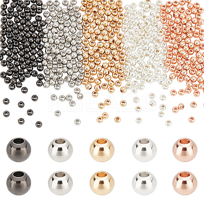 500Pcs 5 Colors Rack Plating Brass Beads KK-PH0005-33B-1