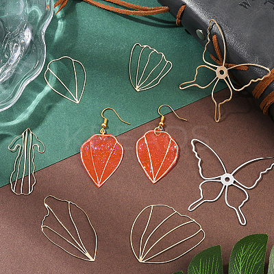 70Pcs 7 Styles Iron Open Back Bezel FIND-SC0019-88-1