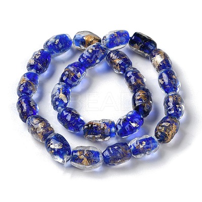 Handmade Gold Sand Lampwork Beads Strand LAMP-Z007-05D-1