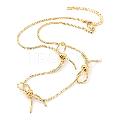 304 Stainless Steel Round Snake Chain Necklaces NJEW-Z047-01G-1