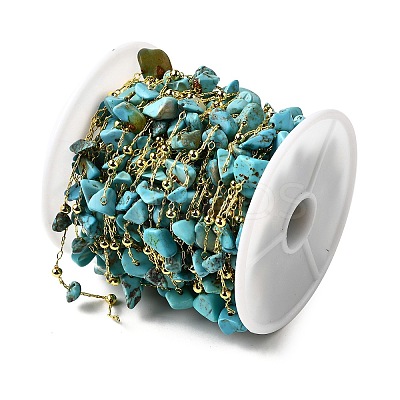Handmade Synthetic Turquoise Chip Beaded Chains CHC-F020-09G-08-1