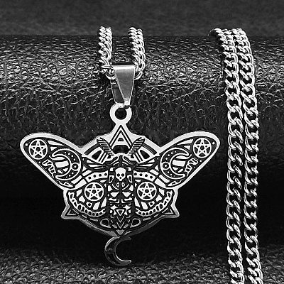 201 Stainless Steel Enamel Pendant Necklaces for Women Men LS-NJEW-G123-11P-1