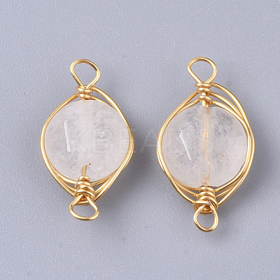 Natural Quartz Crystal Links Connectors G-S359-043B-1