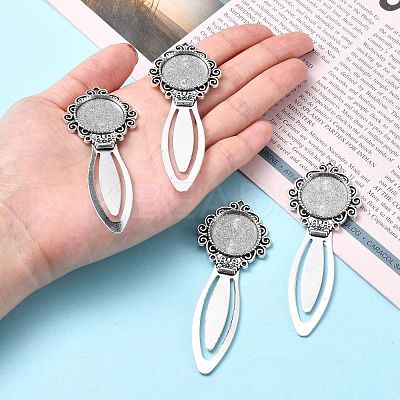 Tibetan Style Bookmark Cabochon Settings TIBE-S157-AS-NR-1