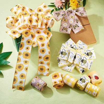 6 Rolls 6 Styles Polyester Ribbon OCOR-KS0001-01-1