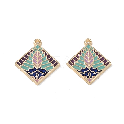 Rack Plating Alloy Enamel Pendants FIND-I038-04G-1