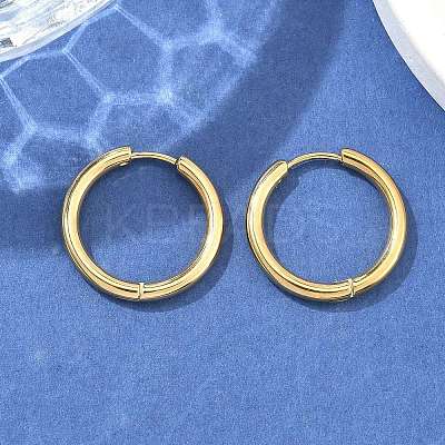 Ion Plating(IP) 304 Stainless Steel Huggie Hoop Earrings LS-EJEW-F111B-21mm-G-1