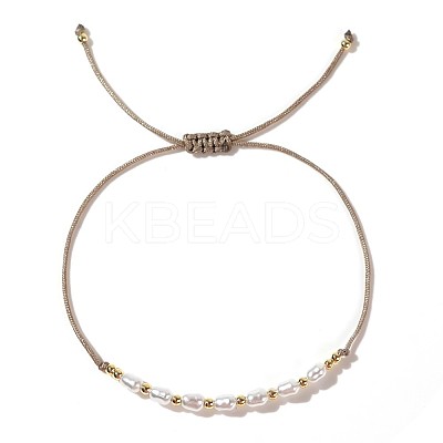 Mother's Day Brass & Plastic Imitation Pearl Beads Braided Bracelets SK3516-15-1