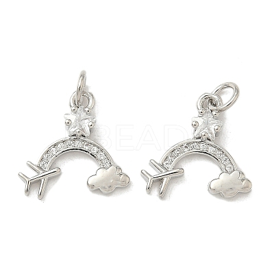 Brass Micro Pave Cubic Zirconia Pendants KK-Z120-30P-1