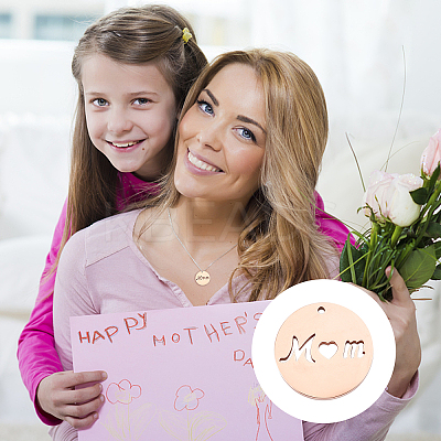 8Pcs 4 Colors Mother's Day Ion Plating(IP) 304 Stainless Steel Pendants STAS-PH0003-95-1