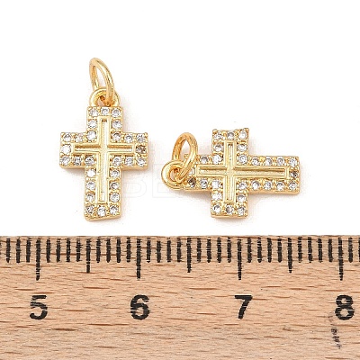 Brass Micro Pave Cubic Zirconia Pendants KK-G544-20G-1