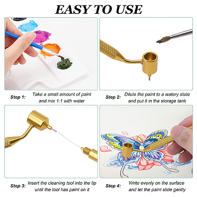 Aluminum Slanting Fine Line Paint Pen AJEW-WH20054-211G-02-1
