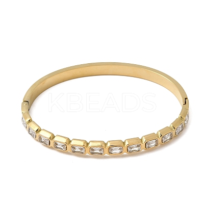 304 Stainless Steel Glass Hinged Bangles for Women BJEW-B168-14G-1