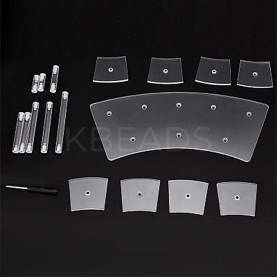 8-Slot Transparent Acrylic Minifigures Display Risers ODIS-WH0043-29A-1