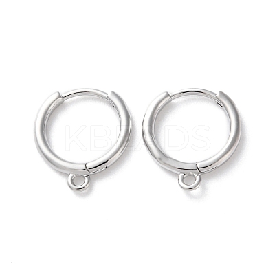 Rack Plating Brass Huggie Hoop Earring Findings KK-S405-02P-1