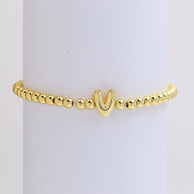 Brass Beaded Stretch Bracelets for Women FS-WG560D0-22-1