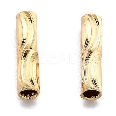 Corrugated Brass Tube Beads X-KK-H759-27A-G-1