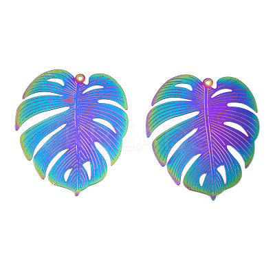 Ion Plating(IP) 304 Stainless Steel Filigree Pendants STAS-S118-094-1