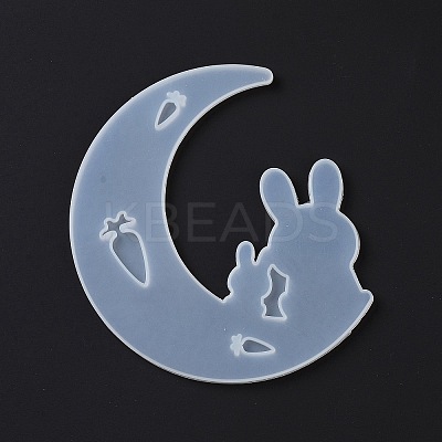 DIY Animal on the Crescent Moon Big Pendant Silhouette Silicone Molds DIY-F125-02-1