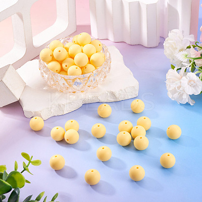 50Pcs Food Grade Eco-Friendly Silicone Beads SIL-TA0002-89G-1