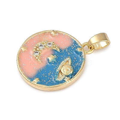 Brass With Cubic Zirconia and Enamel KK-Q005-06G-1